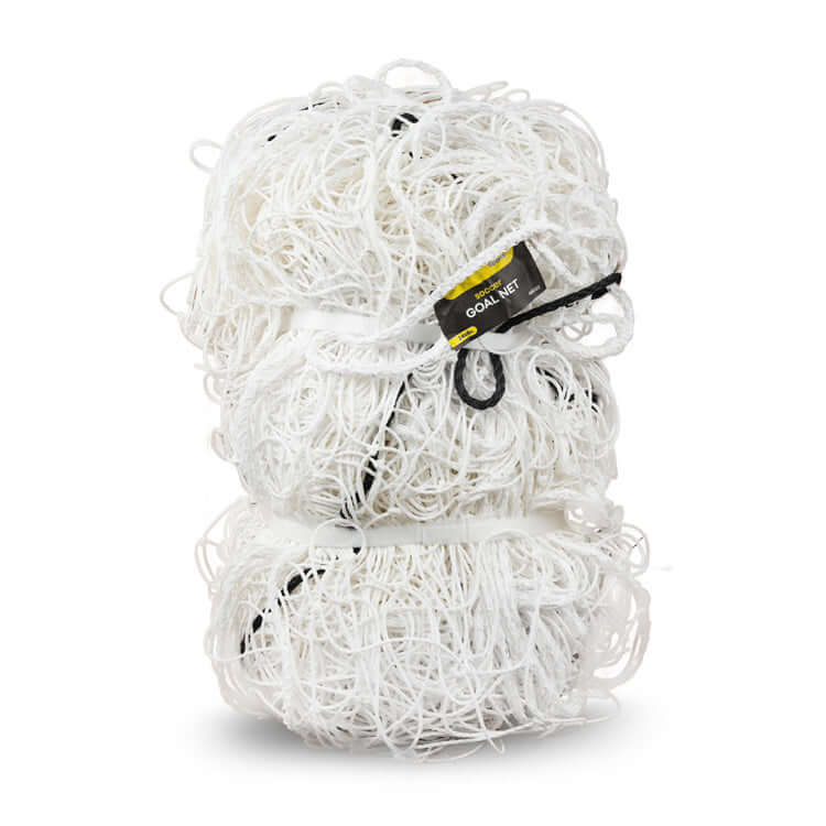 White Soccer Goal Net 24' x 8' Weatherproof & Heavy Duty 2-Pack