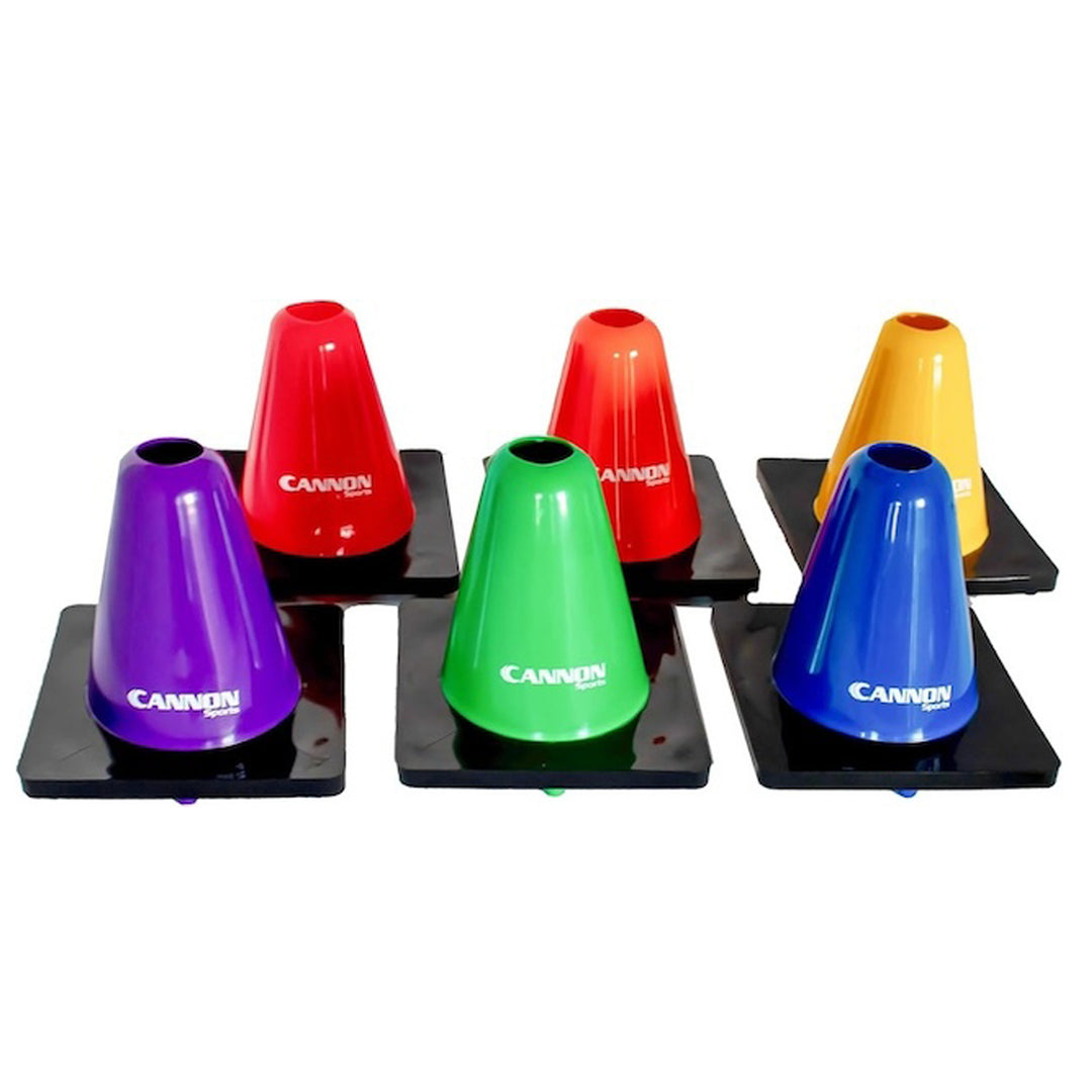 6 inch Agility Cones with Black Rubber Weighted Base (6 Pack)