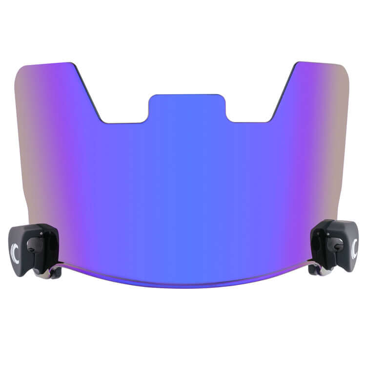 Football Visor, Fits Adult & Large Youth Football Helmets, Metallic Blue