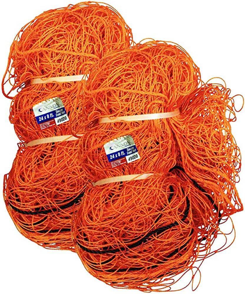 Cannon Sports Orange Soccer Goal Net 24"x8" Weatherproof & Heavy Duty 2-Pack - Cannon Sports