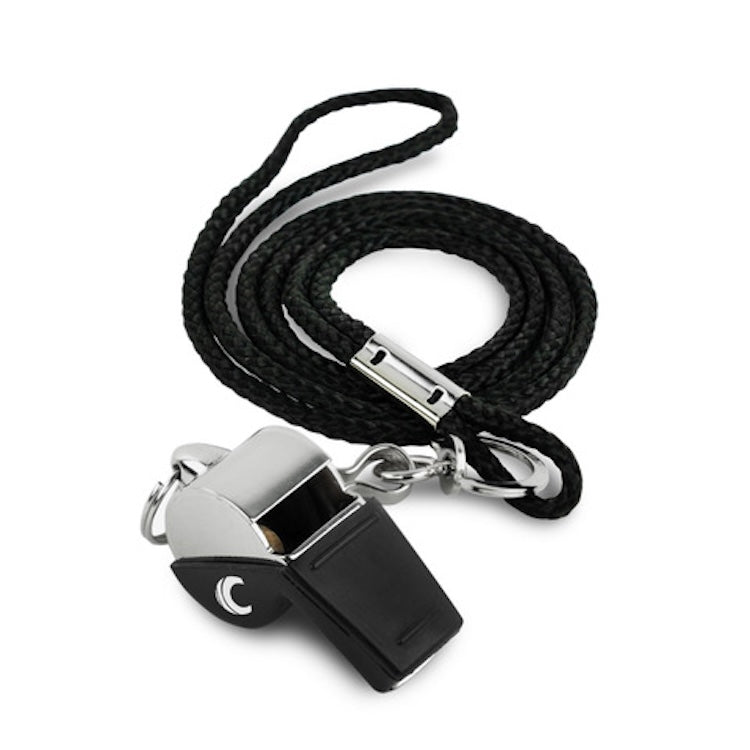 Cannon Sports Solid Brass Metal Whistle with Whistle Cover & Lanyard