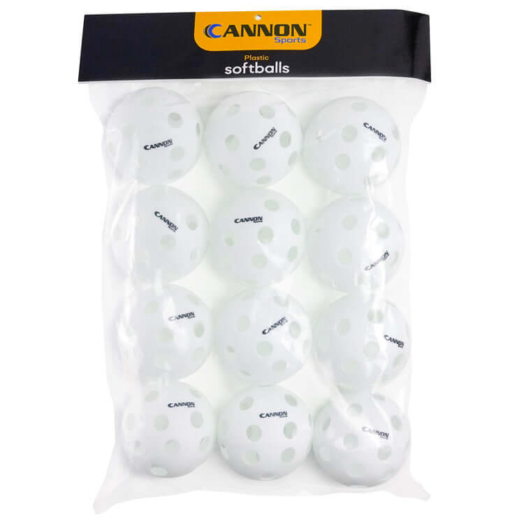 White Plastic Softballs Pack of 12