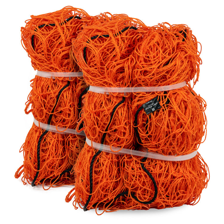 Orange Soccer Goal Net 24' x 8' Weatherproof & Heavy Duty 2-Pack