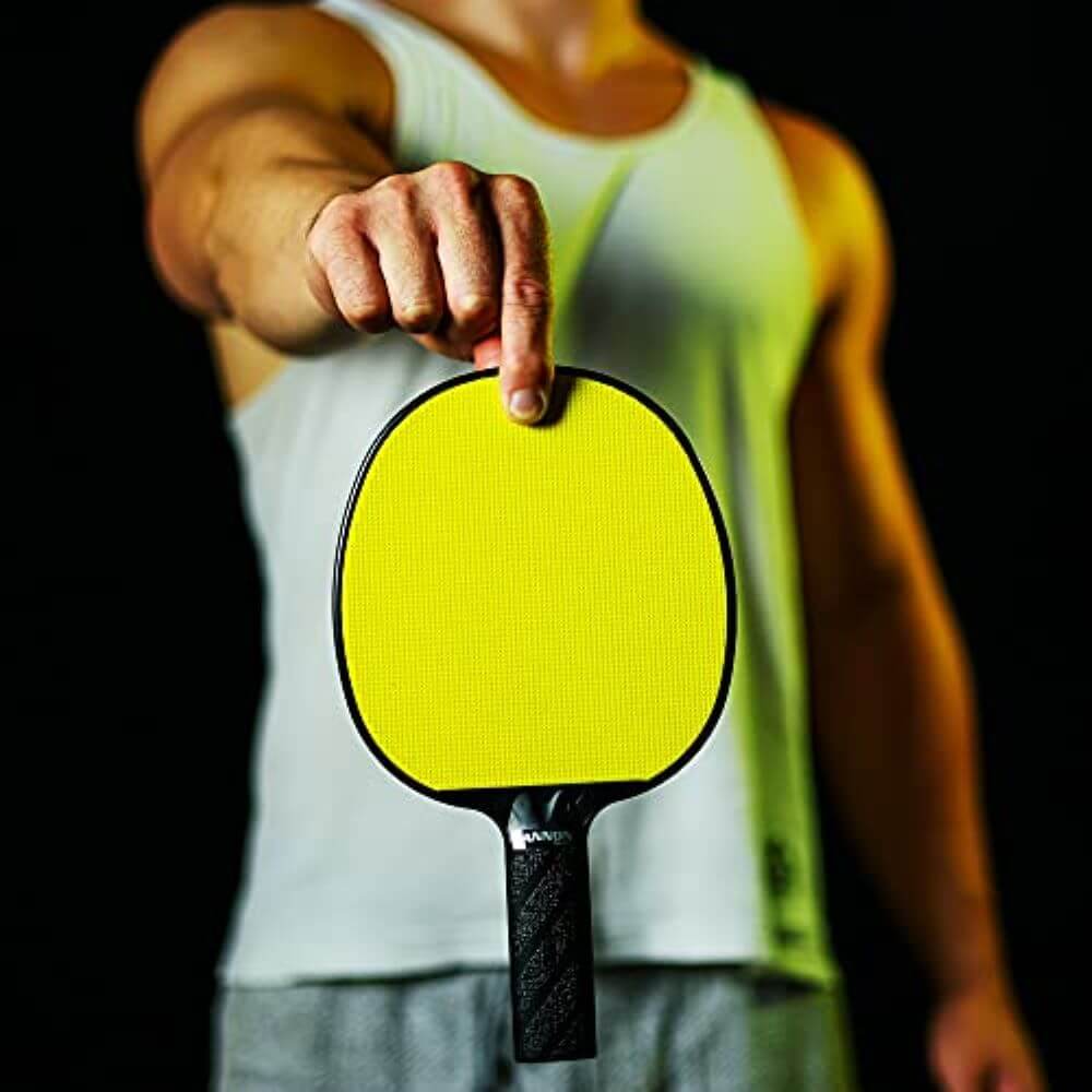 Table Tennis Paddles with Rubber Face (Set of 6 Assorted Colors)