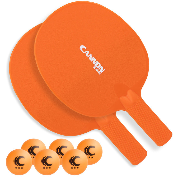 Table Tennis Paddle Set (2 Paddles + 6 Orange Balls)