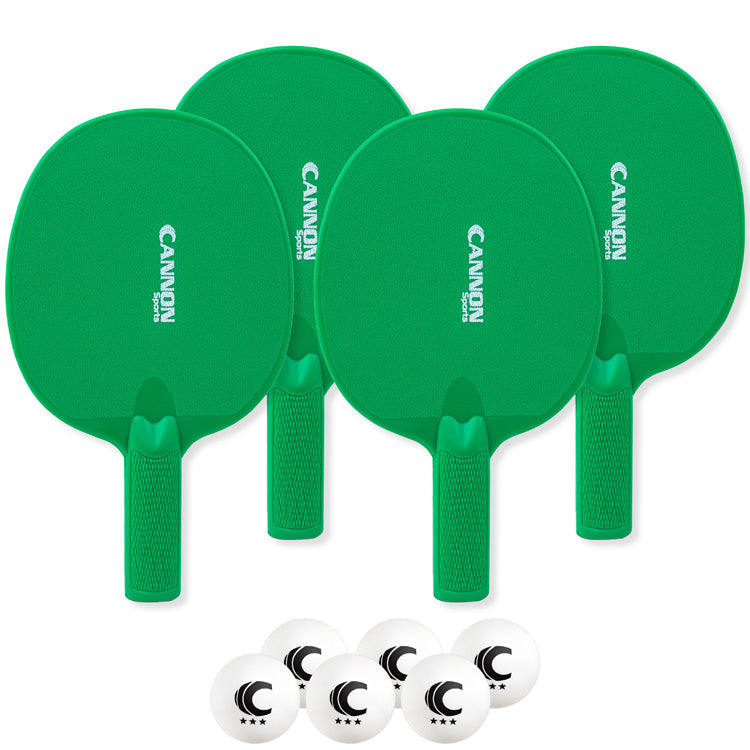 Table Tennis Paddle Set (4 Paddles + 6 White Balls)