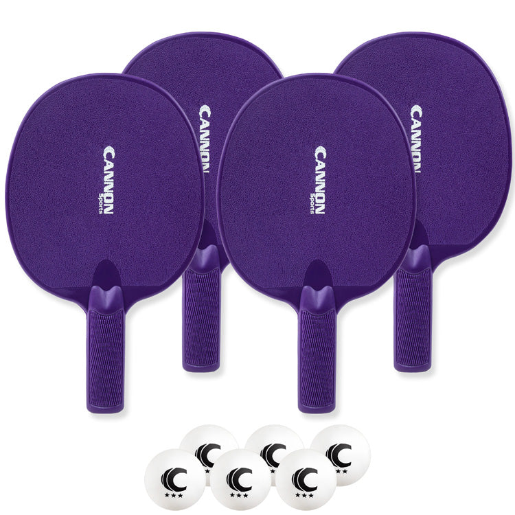 Table Tennis Paddle Set (4 Paddles + 6 White Balls)