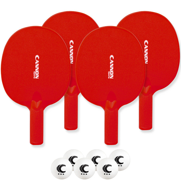 Table Tennis Paddle Set (4 Paddles + 6 White Balls)