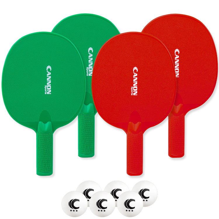 Table Tennis Paddle Set (4 Paddles + 6 White Balls)