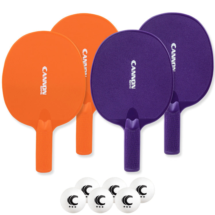 Table Tennis Paddle Set (4 Paddles + 6 White Balls)