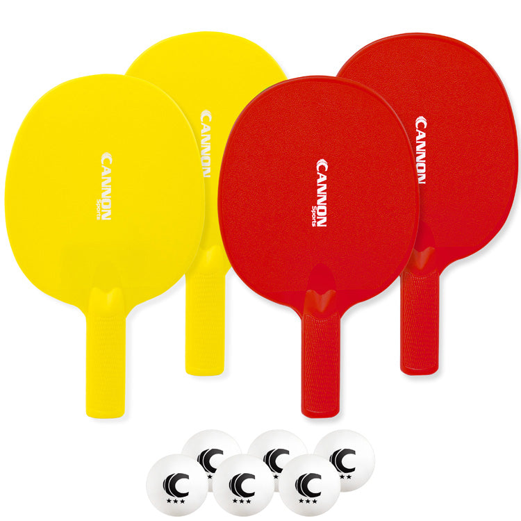 Table Tennis Paddle Set (4 Paddles + 6 White Balls)