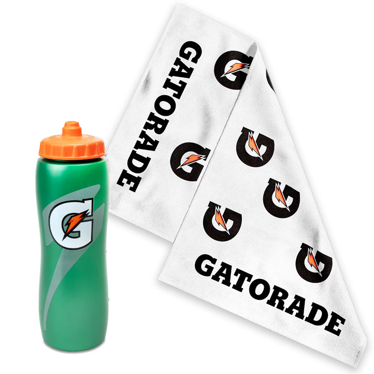 Gatorade 32oz Water Bottle with 1 Gatorade Sideline Towel