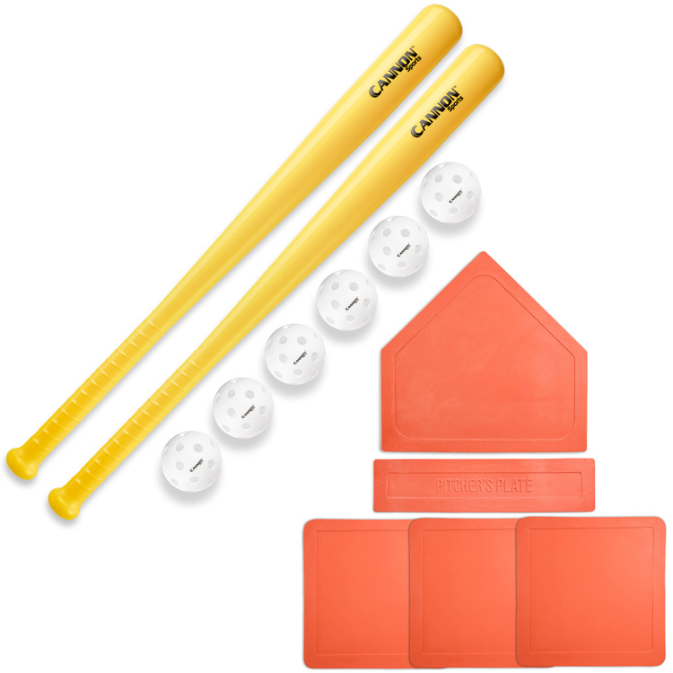 Plastic Baseball Bat and Ball Set with Bases