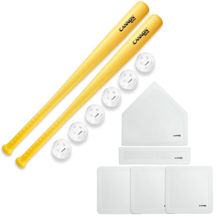 Plastic Baseball Bat and Ball Set with Bases