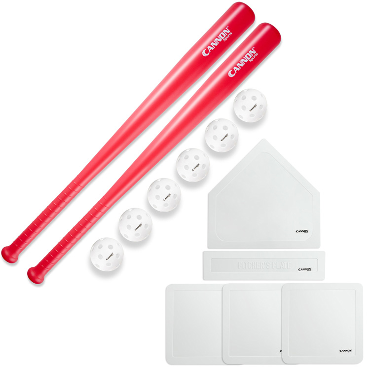 Plastic Baseball Bat and Ball Set with Bases