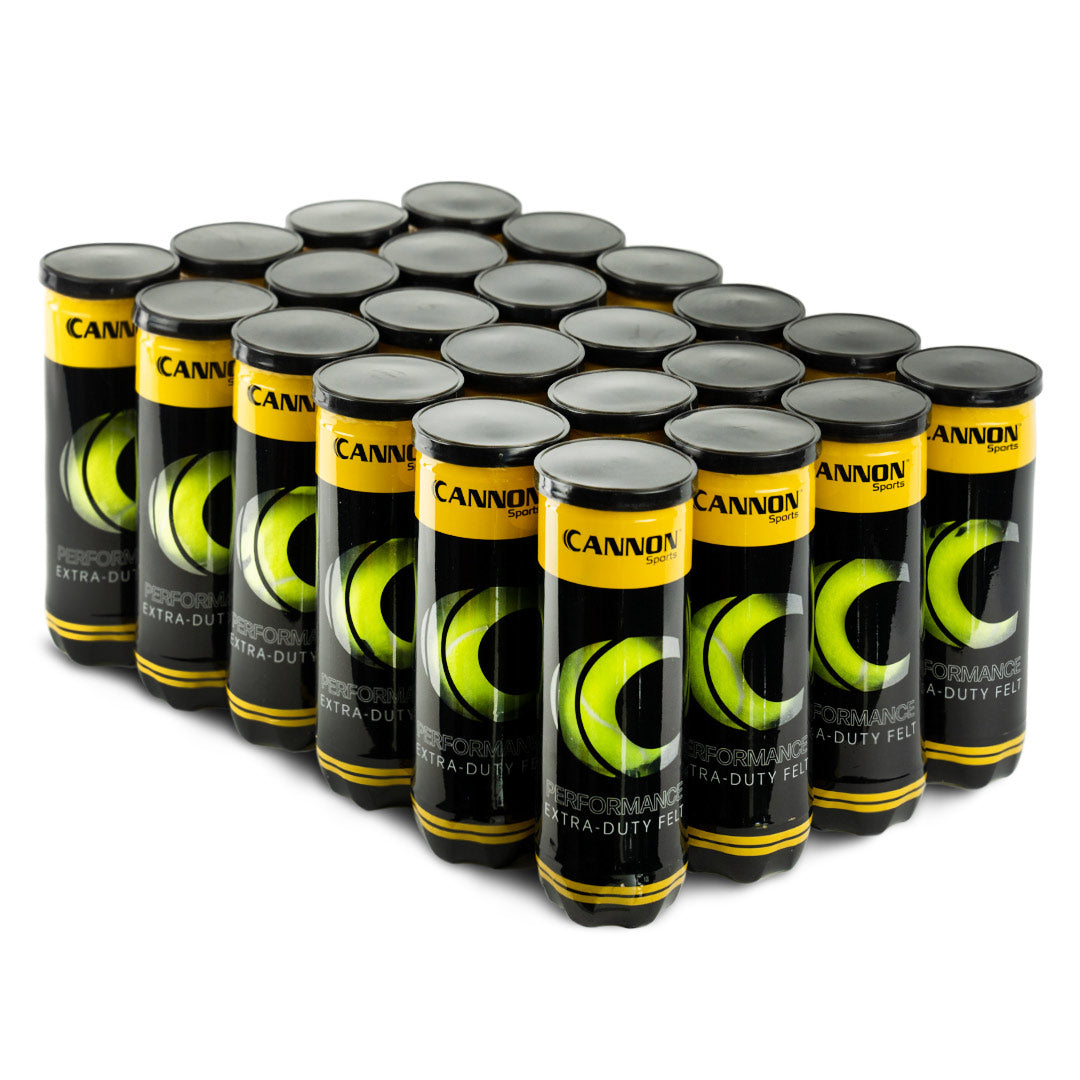 Cannon Sports Performance Extra Duty Tennis Balls Case of 24 Cans 72 Balls