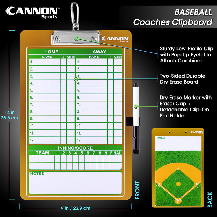 Baseball Dry Erase Coaches Board