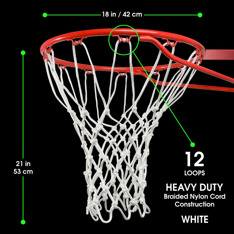 Pro Heavy Duty Basketball Net (White)