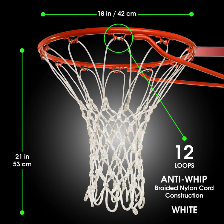 Anti-Whip Basketball Net (White)