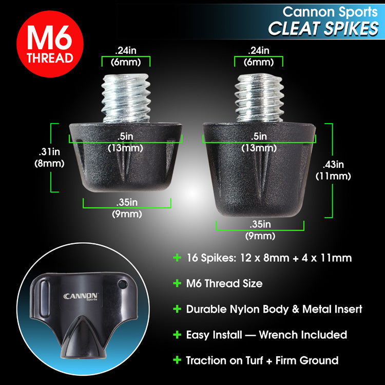 Shoe Spikes with Wrench Set (12 x 8mm + 4 x 11mm)