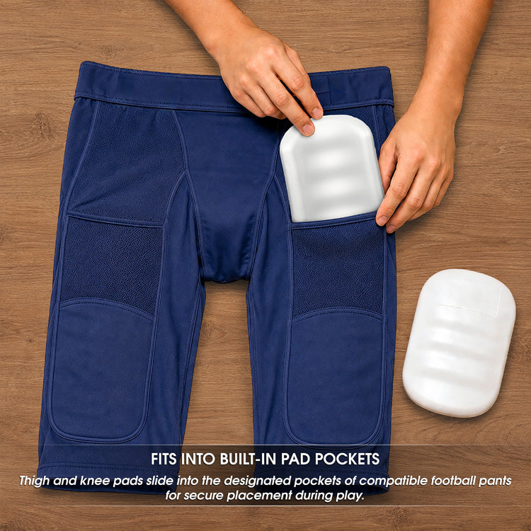 7pc Youth Slotted Football Pads – Thigh, Knee, Hip, Tailbone
