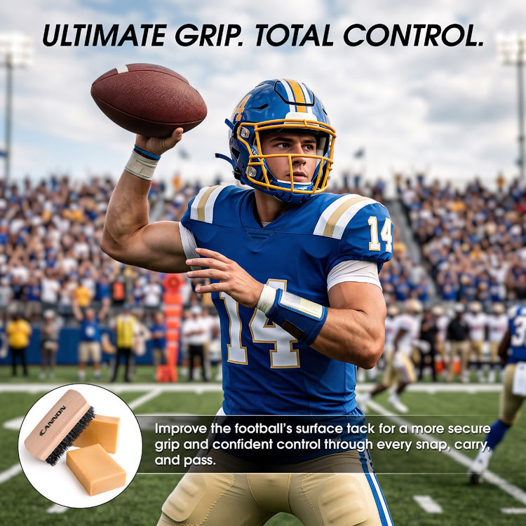 Football Grip Wax Kit - 2 Bars & Brush