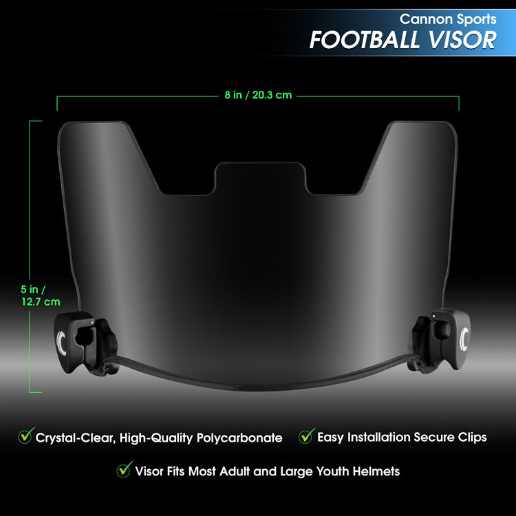 Football Visor, Fits Adult & Large Youth Football Helmets, Black