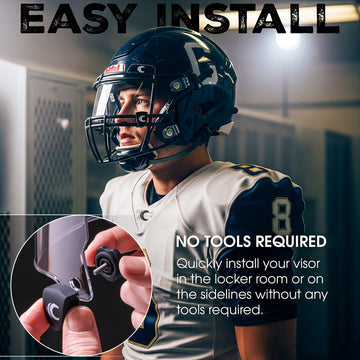 Football Visor, Fits Adult Large Youth Football Helmets, Clear