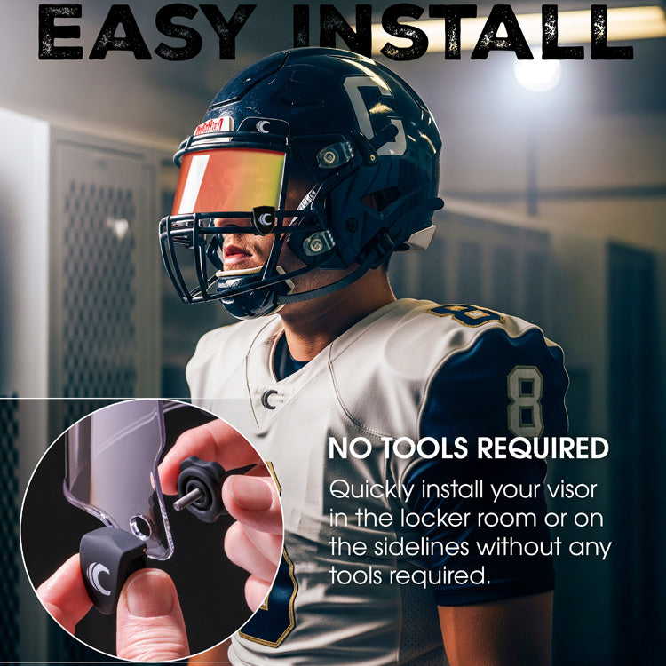 Football Visor, Fits Adult & Large Youth Football Helmets, Sun Glow