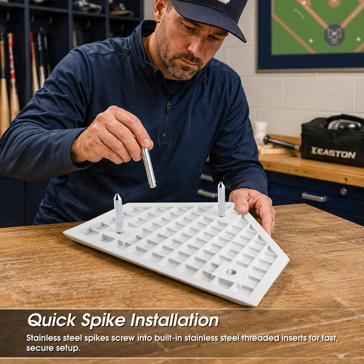 Regulation Size Rubber Home Plate with Screw-in Spikes
