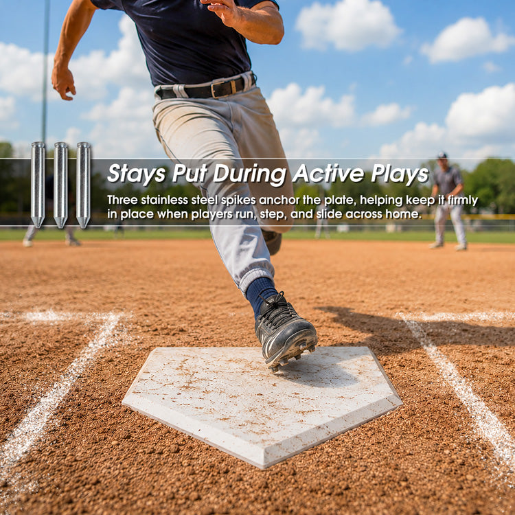Regulation Size Rubber Home Plate with Screw-in Spikes