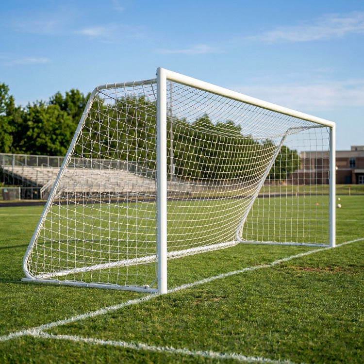 White Soccer Goal Net 24' x 8' Weatherproof & Heavy Duty 2-Pack