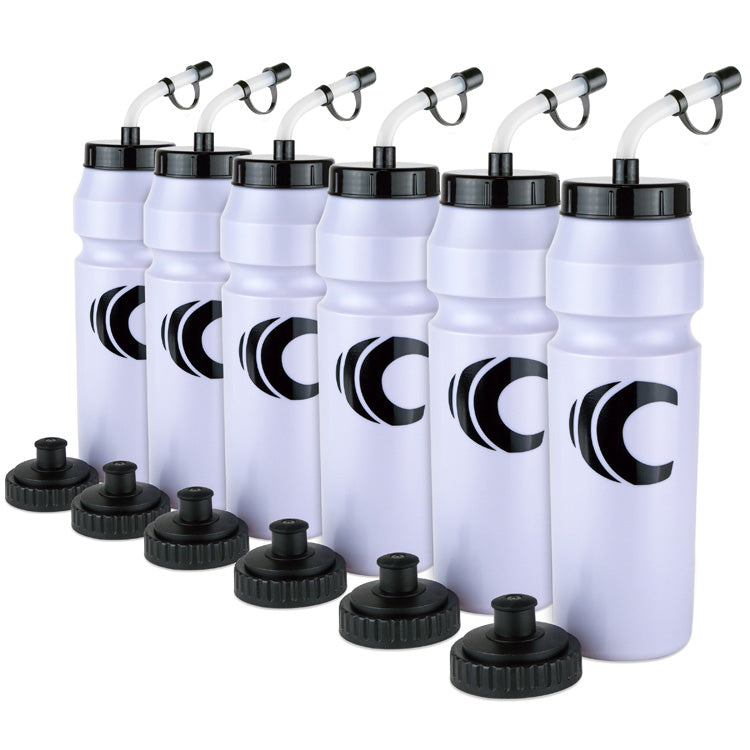 Squeeze Water Bottle with Straw Lid 1-Liter 6-Pack