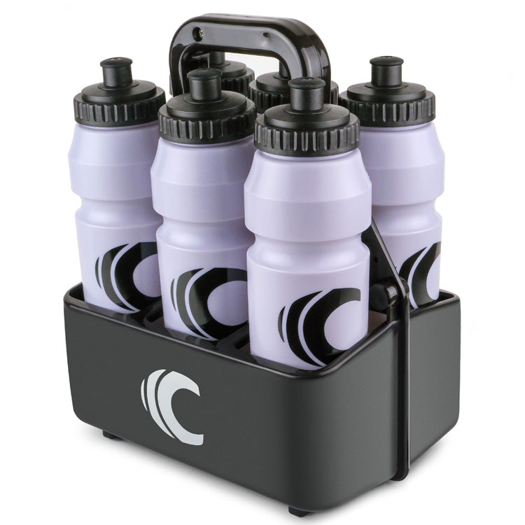 Squeeze Water Bottle with Straw Lid 1-Liter 6-Pack with Bottle Carrier