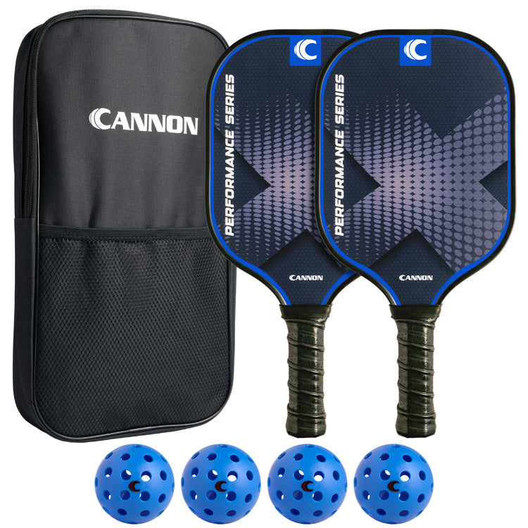 Cannon Sports Pickleball Paddle Set - 2 Paddles, 4 Balls, Carry Bag