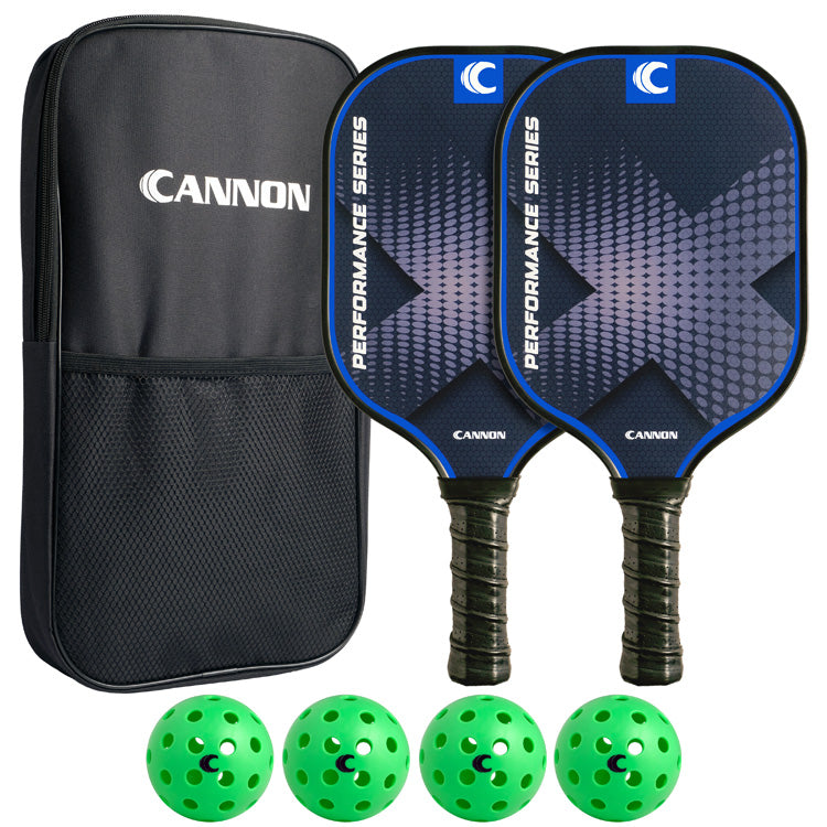 Cannon Sports Pickleball Paddle Set - 2 Paddles, 4 Balls, Carry Bag