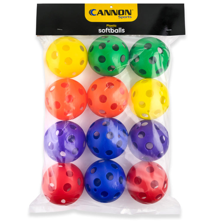 Multicolor Plastic Softballs Pack of 12