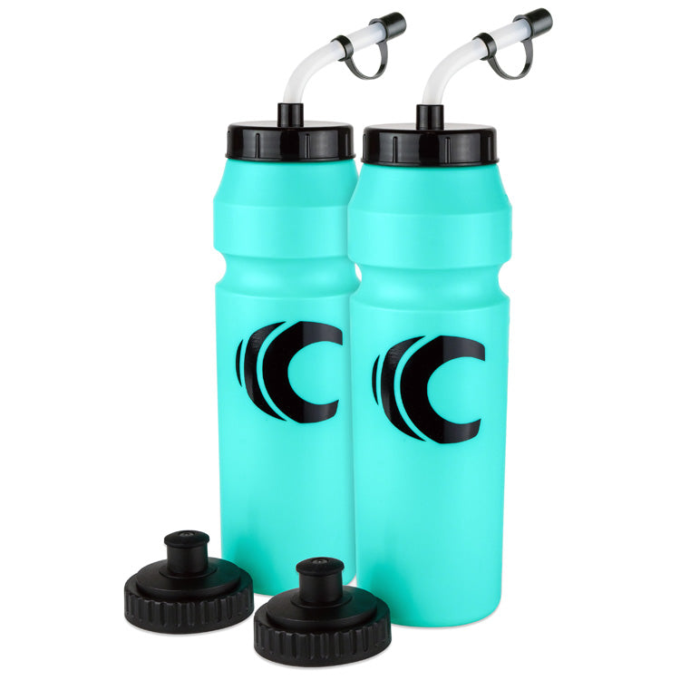Squeeze Water Bottle with Straw Lid 1-Liter 2-Pack