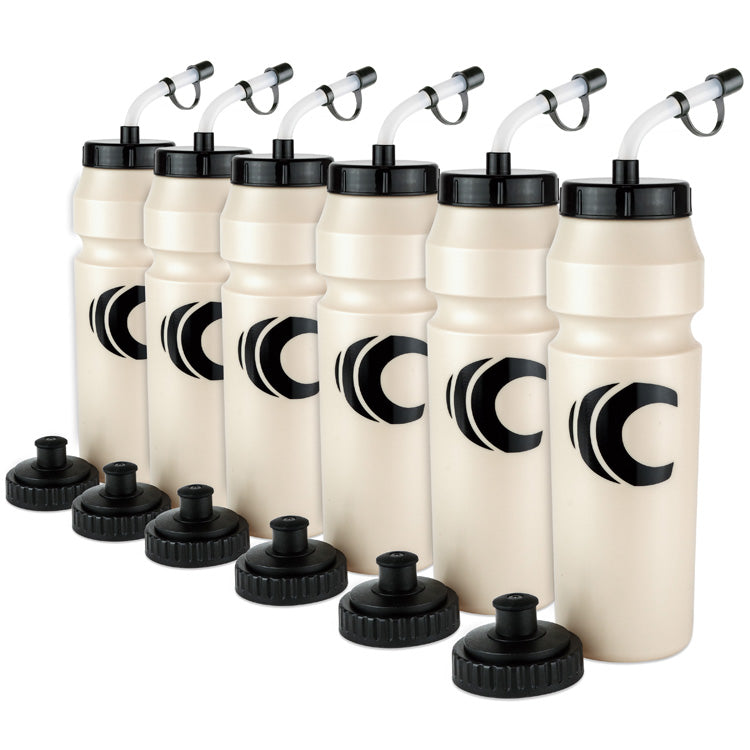 Squeeze Water Bottle with Straw Lid 1-Liter 6-Pack