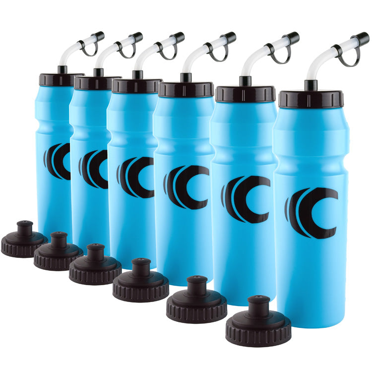 Squeeze Water Bottle with Straw Lid 1-Liter 6-Pack