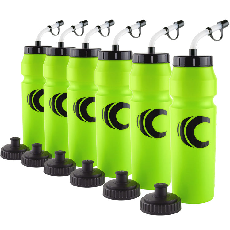 Squeeze Water Bottle with Straw Lid 1-Liter 6-Pack