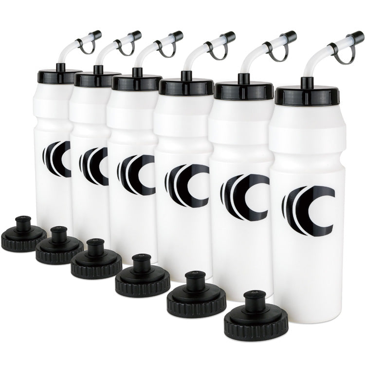 Squeeze Water Bottle with Straw Lid 1-Liter 6-Pack