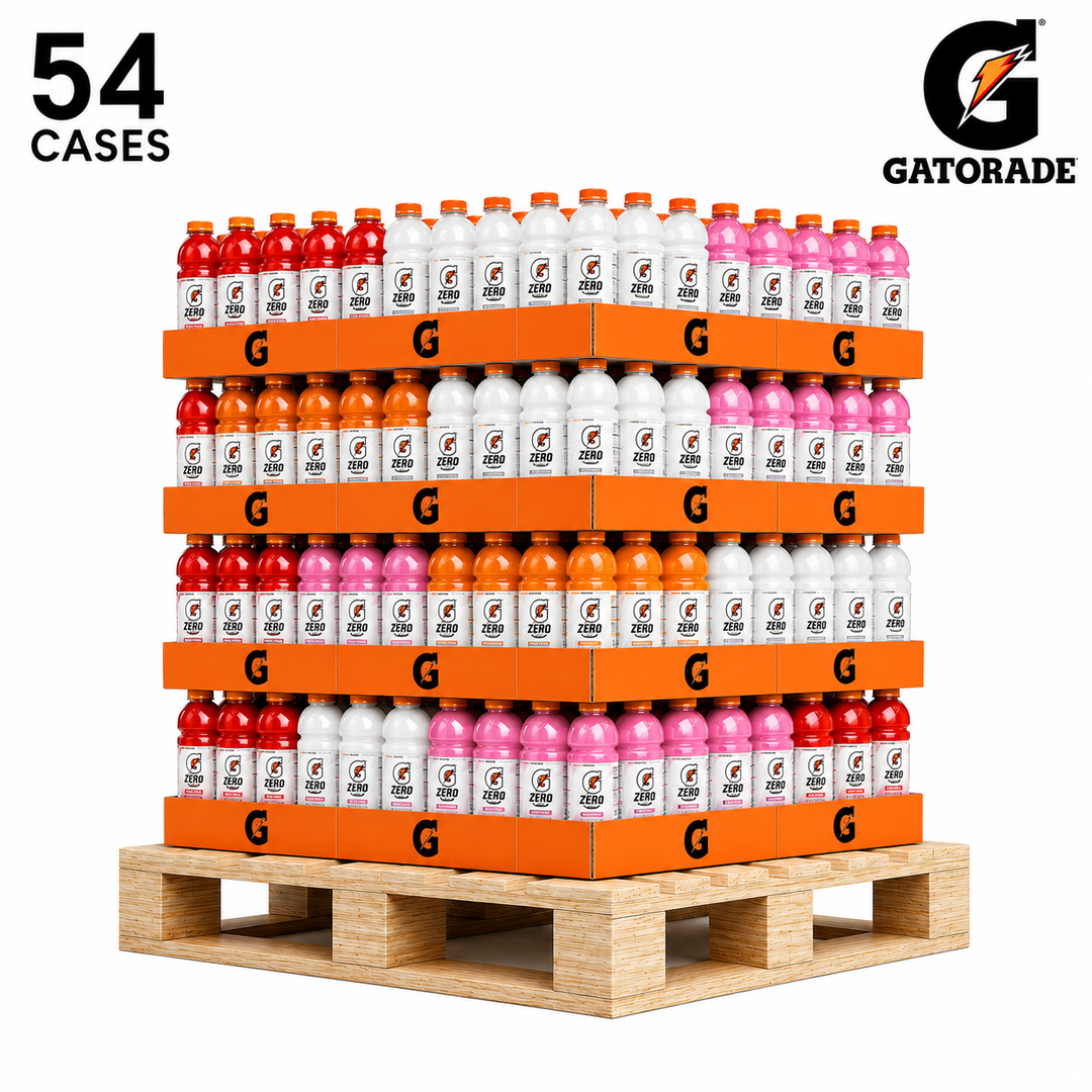 Gatorade Low Sugar 20 oz Bottles – 54 Case Pallet Bundle (1,296 Bottles), Choose Your Flavors