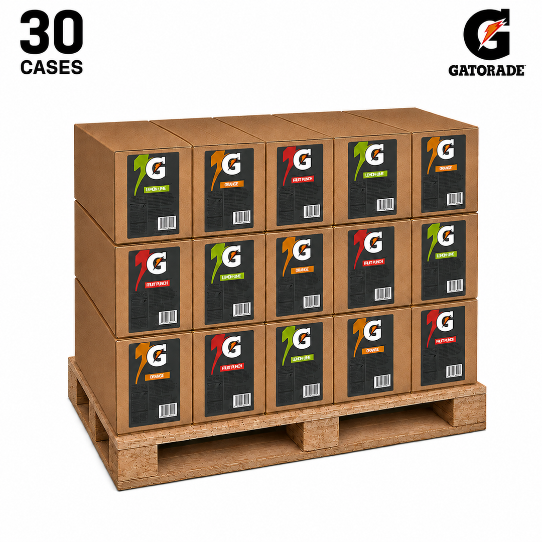 Gatorade Liquid Concentrate Bag-in-Box Full Pallet – 30 Cases (30 Three-Gallon Boxes) – Makes 540 Gallons – Choose Flavors