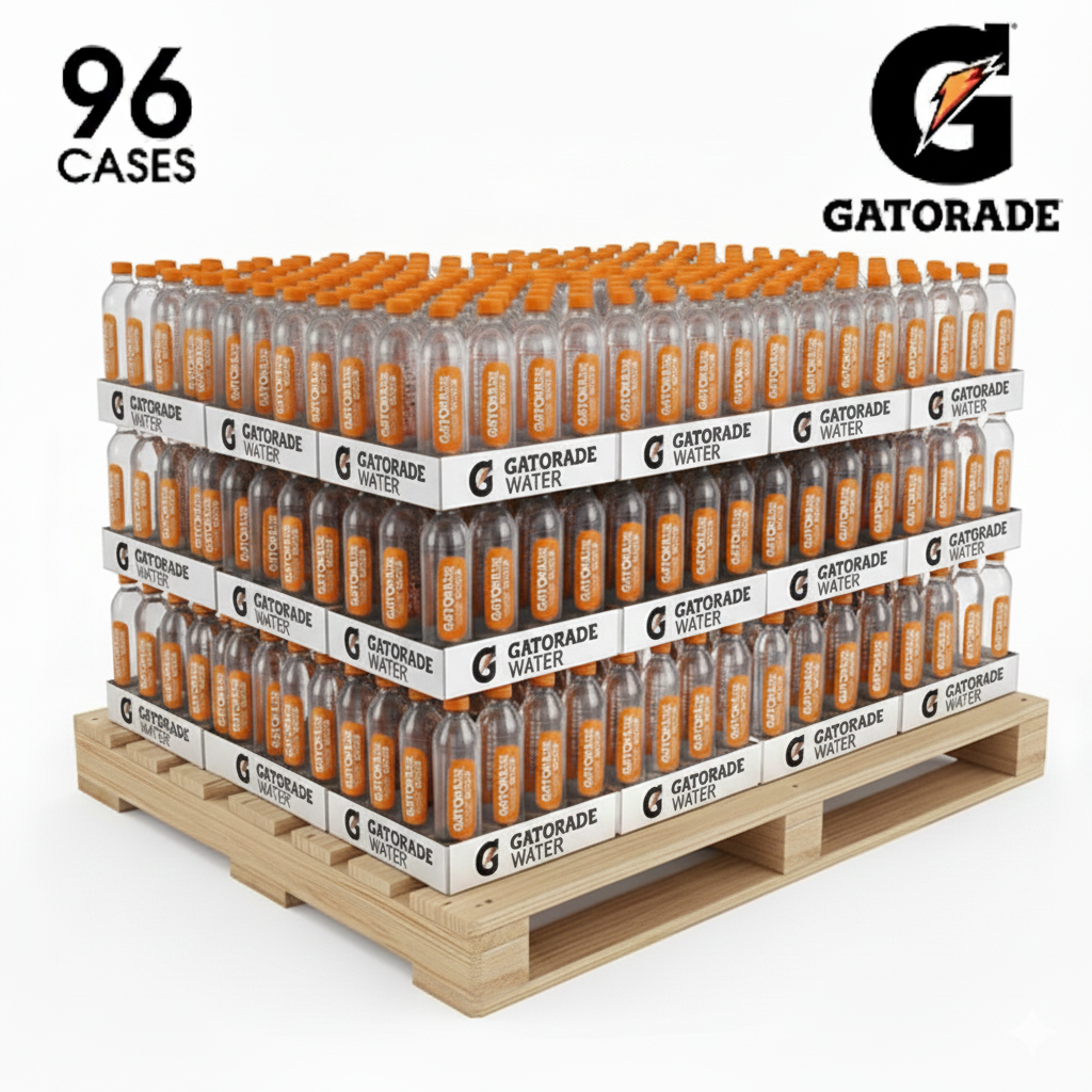Gatorade Water Unflavored 96 Case Pallet Bundle