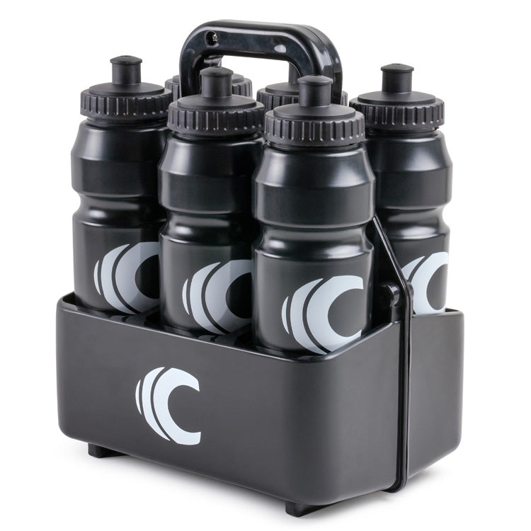 Squeeze Water Bottle with Straw Lid 1-Liter 6-Pack with Bottle Carrier