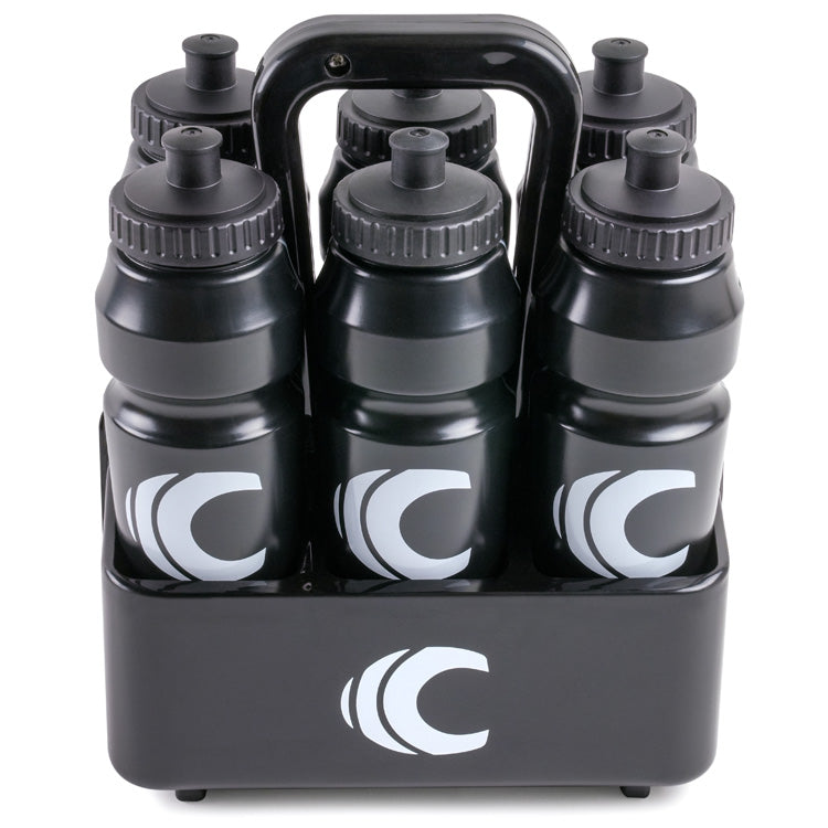 Squeeze Water Bottle with Straw Lid 1-Liter 6-Pack with Bottle Carrier