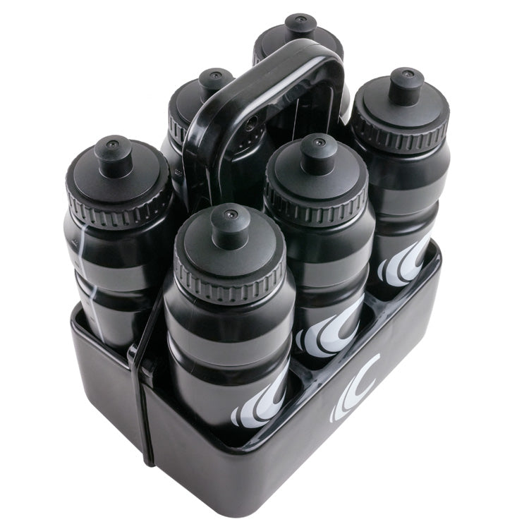 Squeeze Water Bottle with Straw Lid 1-Liter 6-Pack with Bottle Carrier