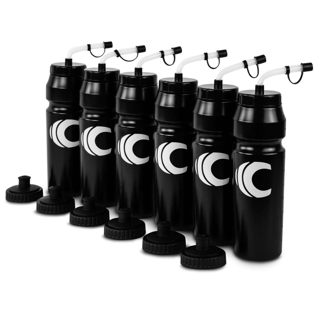 Squeeze Water Bottle with Straw Lid 1-Liter 6-Pack