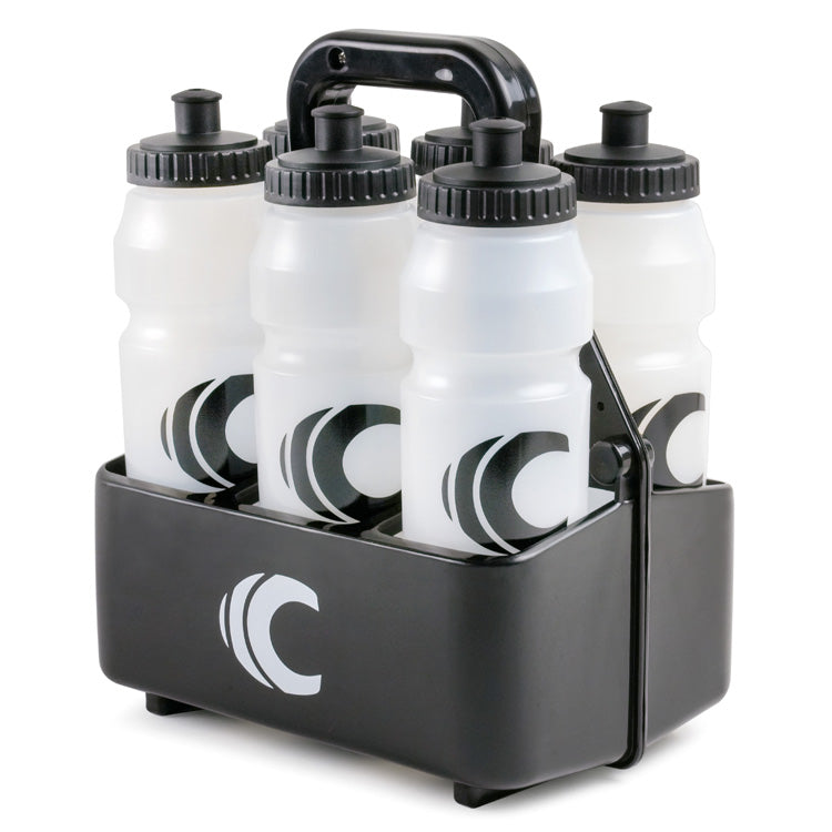 Squeeze Water Bottle with Straw Lid 1-Liter 6-Pack with Bottle Carrier